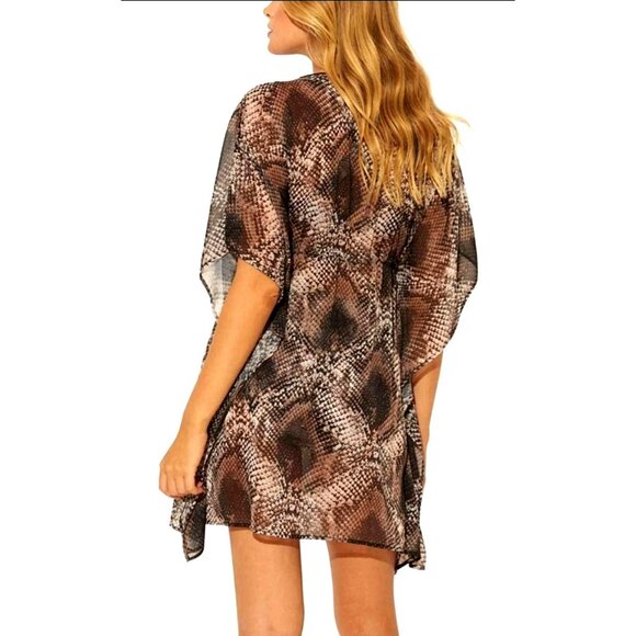 BLEU ROD BEATTIE Cover-up Swimwear Snake Skin Games Caftan Swimsuit Cover - Picture 6 of 9